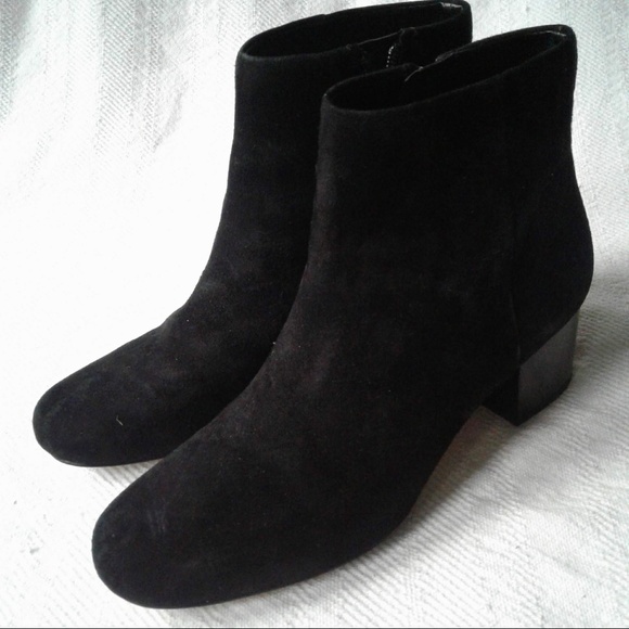 black suede boots low heel